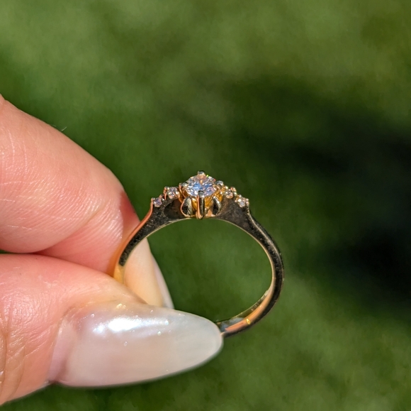 14K Yellow Gold Diamond Engagement Ring - Picture 2 of 9